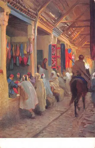 Türkei Istanbul am Basar Markt Kunst Vintage Postkarte