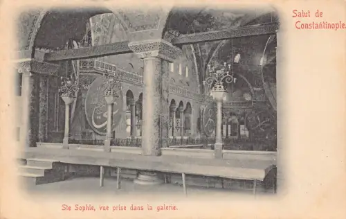 Türkei Istanbul Salut de Constantinople Hagia Sophia Moschee Innenraum Postkarte