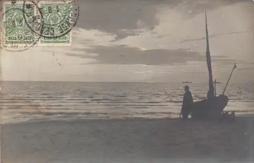 A037 Russland 1910 Segelboot Fischer Ostsee Serie Postkarte