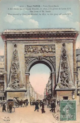 L130 Frankreich 1922 Tout Paris Die Tür der St. Denis Kutsche Vintage Postkarte