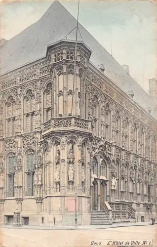 A846 Belgien Gand Gent L'Hotel de Ville Rathaus Vintage Postkarte