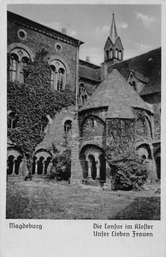 L051 Deutschland Magdeburg Tonsur im Kloster Unser Lieben Frauen Vintage Postkarte
