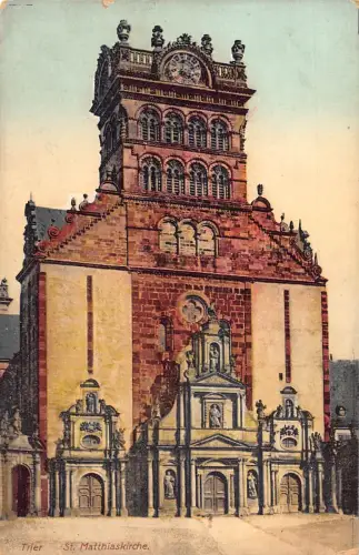 L051 Deutschland Trier Matthias Kirche Vintage Postkarte