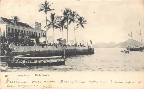 Brasilien 1905 Escola Marine Rio de Janeiro Marine Schule Postkarte B837