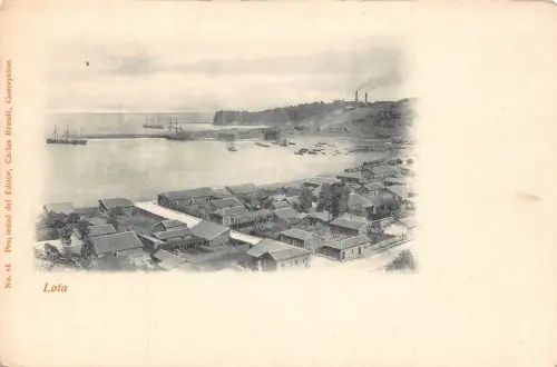Chile Lota Industriehafen Vintage Postkarte B836