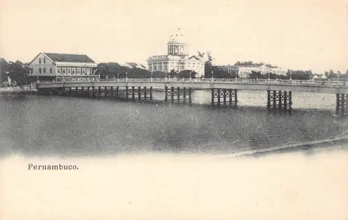 Brasilien Pernambuco Brücke Vintage Postkarte B838