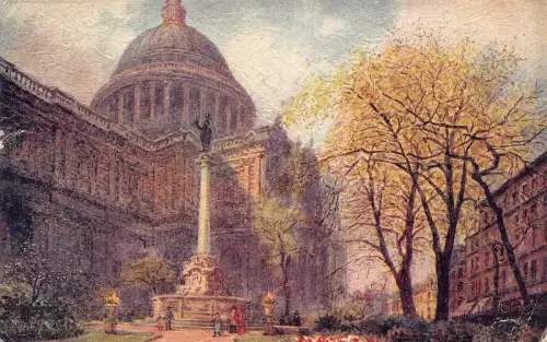 A849 England St Paul's Church von NE Corner Churchyard London Vintage Postkarte