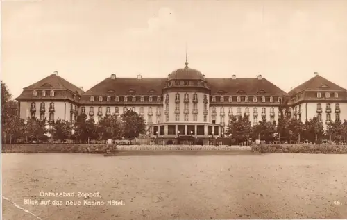 A852 Polen Ostseebad Zoppot Zoppot Blick auf Casino Hotel RPPC Postkarte