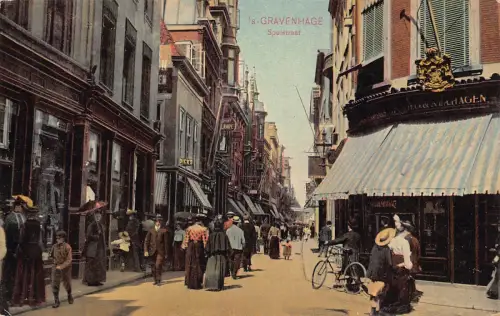 Niederlande - Gravenhage Haag Spuistraat Straße Fahrradladen Vintage Postkarte