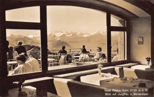 A851 Schweiz Hotel Pilatus Kulm Jungfrau Berneralpen Restaurant Postkarte