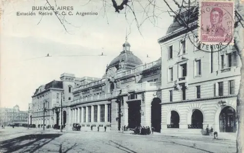 L127 Argentinien 1923 Buenos Aires Estacion Retro FCC Argentino Vintage Postkarte