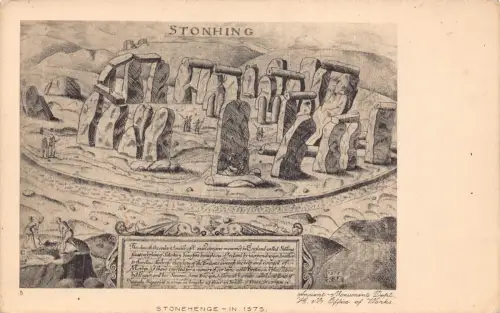 England Ancient Monument Stonehenge 1575 Vintage Postkarte