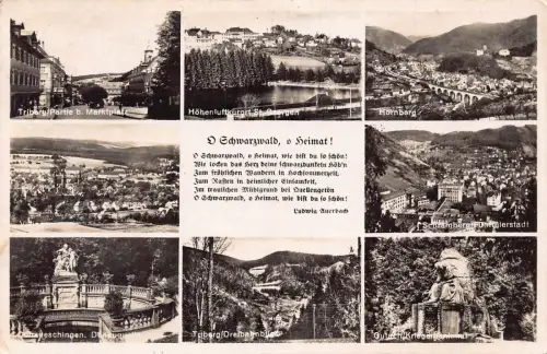 L090 Deutschland 1939 Feldpost WWII Triberg Multi View, Gedicht RPPC Vintage Postkarte