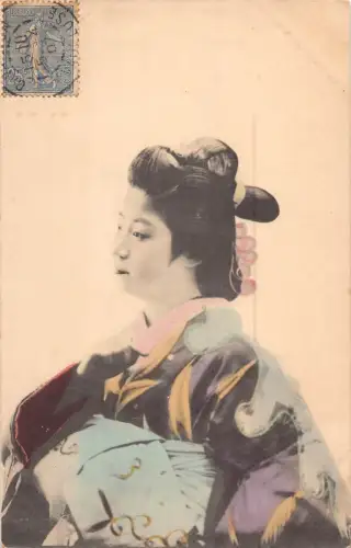 B584 Japan 1907 Geisha Profil Portrait Ethnische Kultur Postkarte