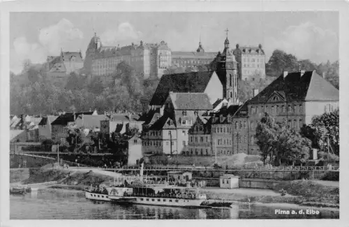 Deutschland Pirna ad Elbe Dampfschiff Vintage Postkarte