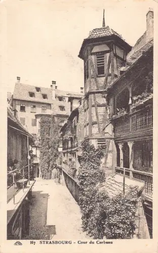 A841 Frankreich Straßburg Cour du Corbeau Vintage Postkarte