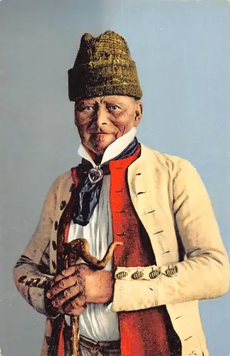 Schweiz Kanton Zuerich Wehntaler Bauer Tracht Alter Mann Postkarte