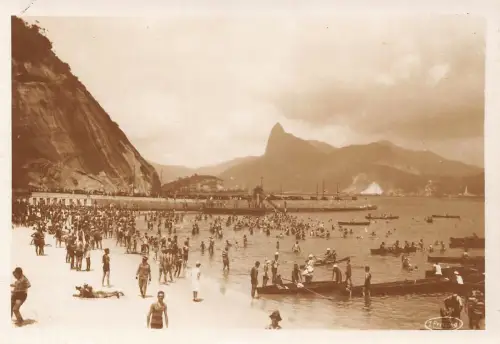 L249 Brasilien Balneario da Urca Praia de banhos Copacabana Vintage Postkarte