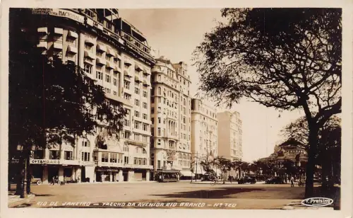 L249 Brasilien RIO DE JANEIRO - TRECHO DA AVENIDA RIO BRANCO Vintage Postkarte