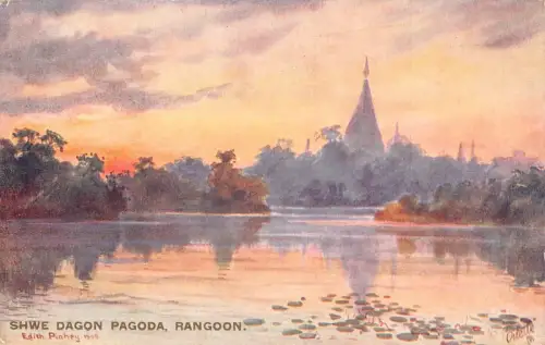 L255 Burma Myanmar Shwe Dagon Pagode Rangun Postkarte