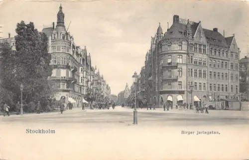 Schweden 1905 Stockholm Birger Jarlsgatan Cafe Vintage Postkarte