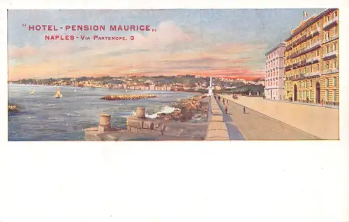 Italien Hotel Pension Maurice Neapel Napoli Vintage Postkarte