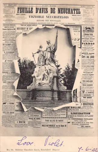 B588 Zeitungsbrief Feuille D'Avis de Neuchatel Schweiz 1902 Postkarte