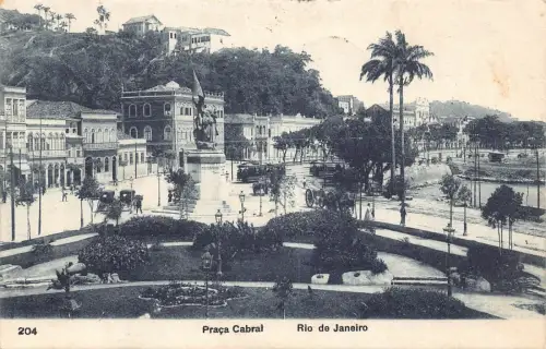 L249 Brasilien Praça Cabral - Rio de Janeiro Vintage Postkarte