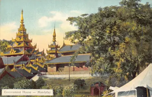 L255 Burma Myanmar Mandalay Government House Postkarte