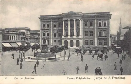 L249 Brasilien Rio de Janeiro. Postkarte Escola Polytechnica (Largo de S. Francisco)
