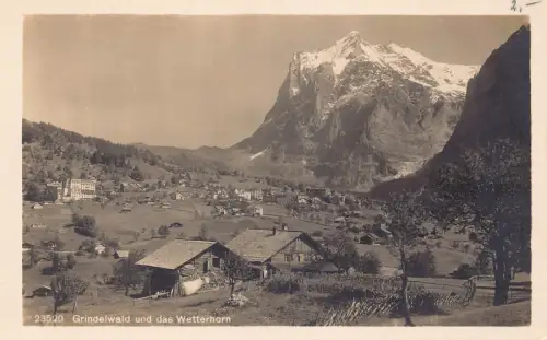 B008 Schweiz Grindelwald und Wetterhorn Berggipfel RPPC Vintage Postkarte