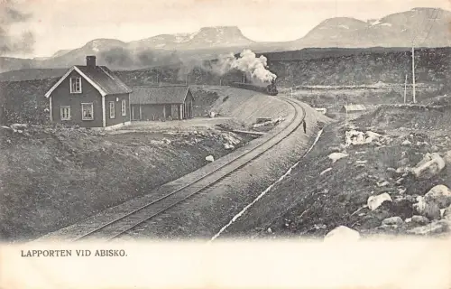 Schweden Lapporten vid Abisko Dampfbahn Vintage Postkarte