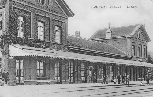 Frankreich Godewaersvelde Gare Bahnhof Vintage Postkarte L552