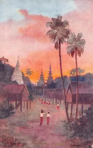L255 Burma Myanmar Eine Szene in Tigyaing Postkarte