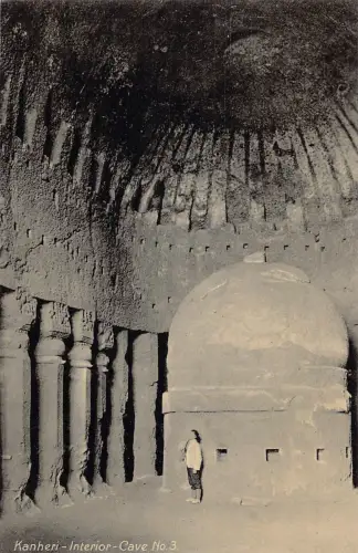 L376 Indien Innenhöhle Nr. 3 Kanheri Vintage Postkarte
