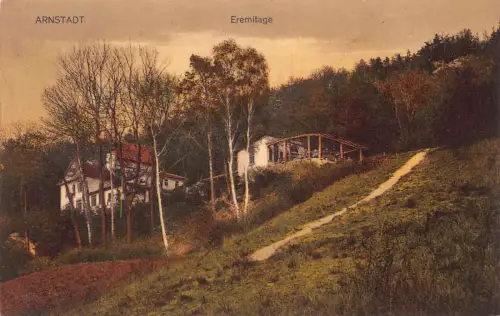 L090 Deutschland Arnstadt Eremitage Wald Vintage Postkarte