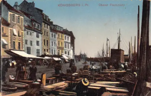 L087 Deutschland Königsberg i Pr Oberer Fischmarkt Fischmarkt Vintage Postkarte