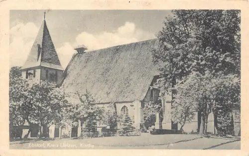 L089 Deutschland 1951 Start Kreis Uelzen Kirche Vintage Postkarte