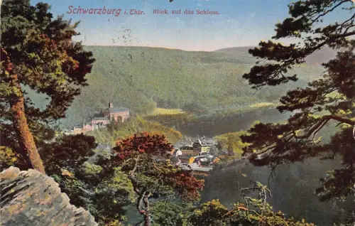 L089 Deutschland 1926 Schwarzburg i Thür Blick auf das scloss alte Postkarte