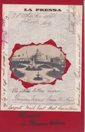 B588 Zeitungsumschläge Neuheit Tafel La Prensa Recuerdo de Buenos Aires Postkarte