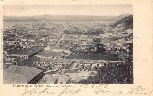 L249 Brasilien 1903 Lembrança de Santos. Vista General de Santos Vintage Postkarte