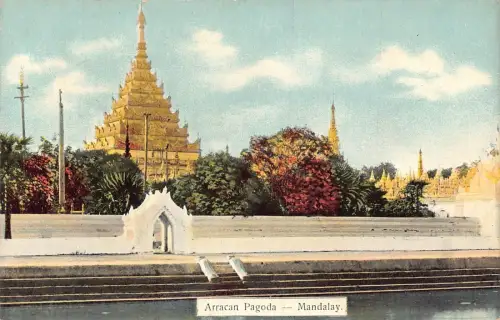 L255 Burma Myanmar Mandalay Arrakische Pagode Postkarte