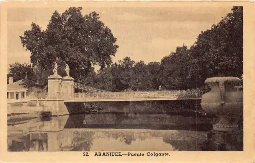 A991 Spanien Aranjuez Puente Colgante Brücke Vintage Postkarte