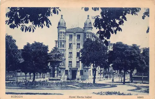 A991 Spanien Burgos Hotel Maria Isabel Vintage Postkarte