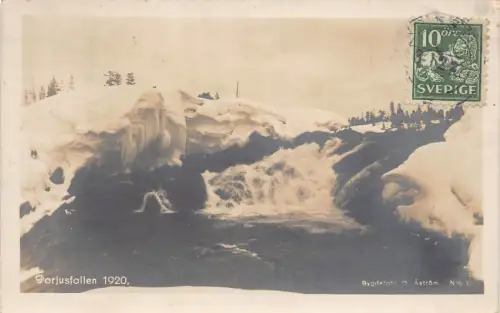 L147 Schweden 1921 Porjusfallen Vintage Postkarte