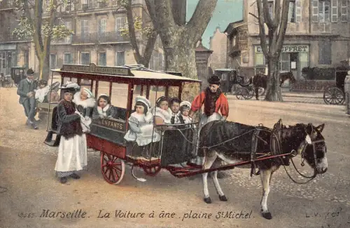 A999 Frankreich Marseille La Voiture St Michel Eselwagen Kinder Postkarte
