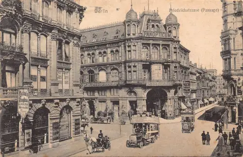 A153 Deutschland 1917 Berlin Panoptikum Doppeldeckerbus Castans Tabak Postkarte