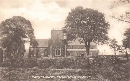 B007 England Great Bedwyn St Mary's Church North Vintage Postkarte