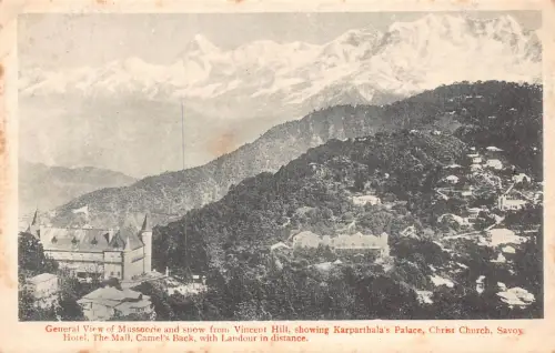 A996 Indien Gesamtansicht Mussoorie fr Vincent Hill Karpathala Palace Postkarte