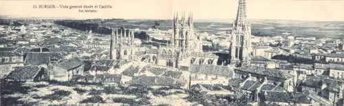 A991 Spanien Burgos Vista General desde el Castillo Schloss Panorama Postkarte